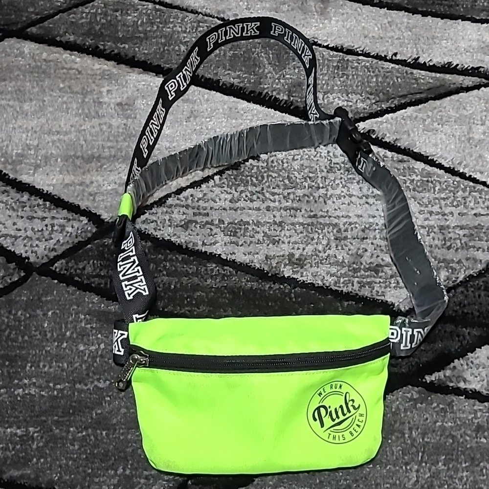 VS PINK Neon Green Adjustable Fanny-pack